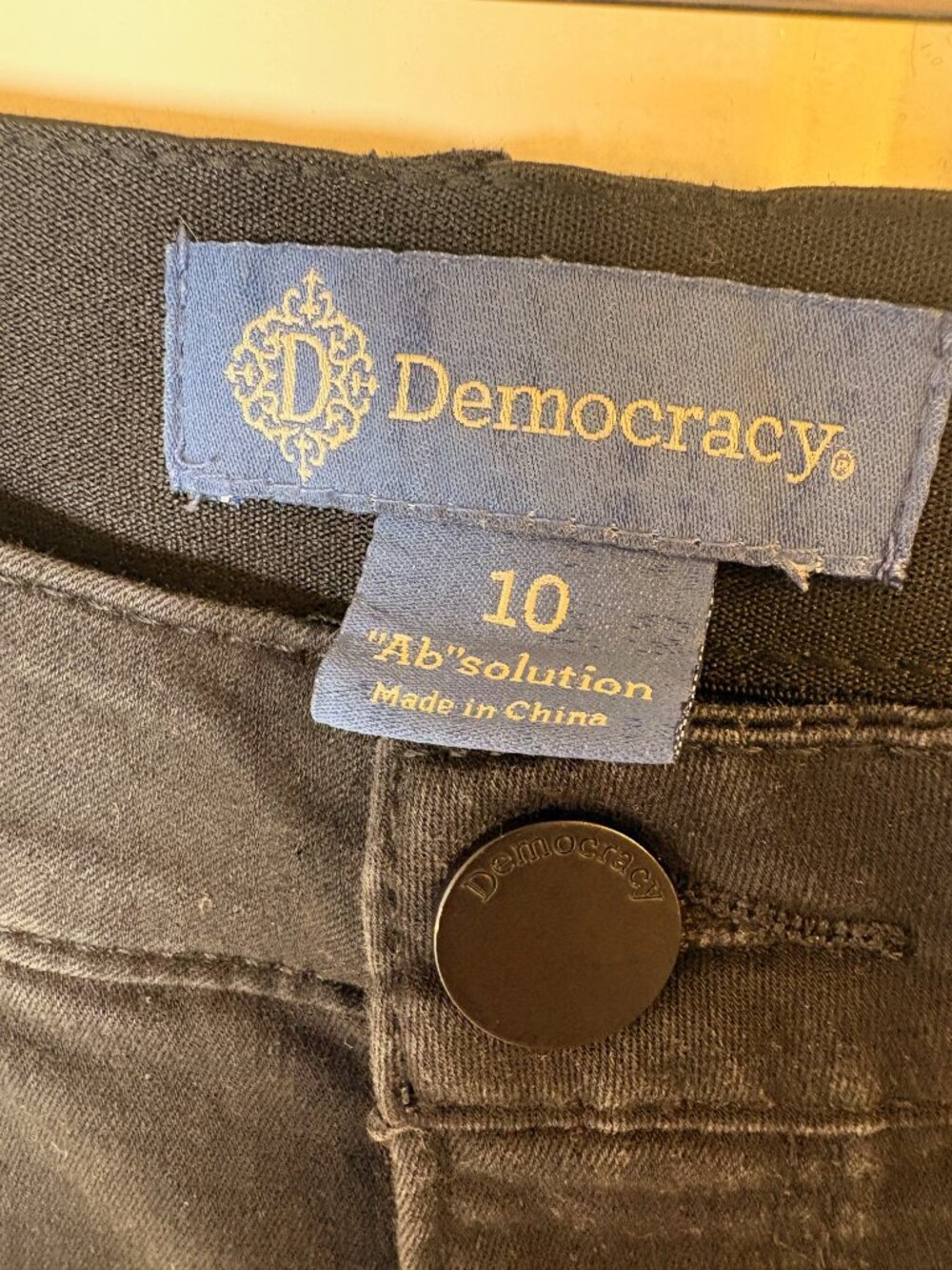Democracy Ab Solution Black Vintage Skinny Stretch Jeans Size 10 - Picture 3 of 6